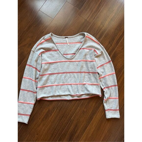 Free People S Make You Mine Stripe Sweater Gray - Picture 5 of 9